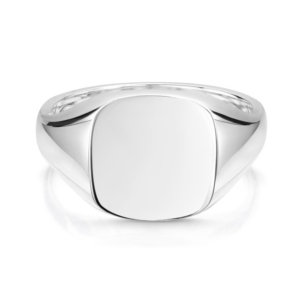 CLASSIC SOLID CUSHION SIGNET RING WITH TAPERED SHOULDERS