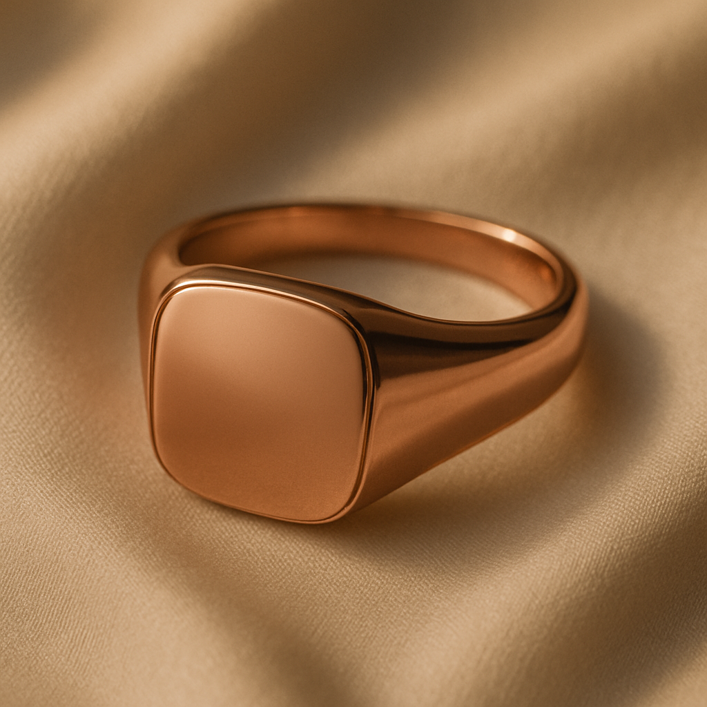 Classic Solid Cushion 15.5 x 14.0mm Men's Signet Ring
