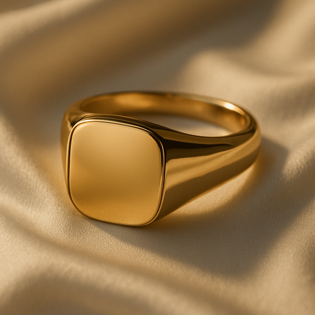 Classic Solid Cushion 15.5 x 14.0mm Men's Signet Ring