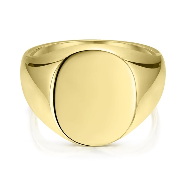 SOLID OVAL SHAPED HEAD SIGNET RING