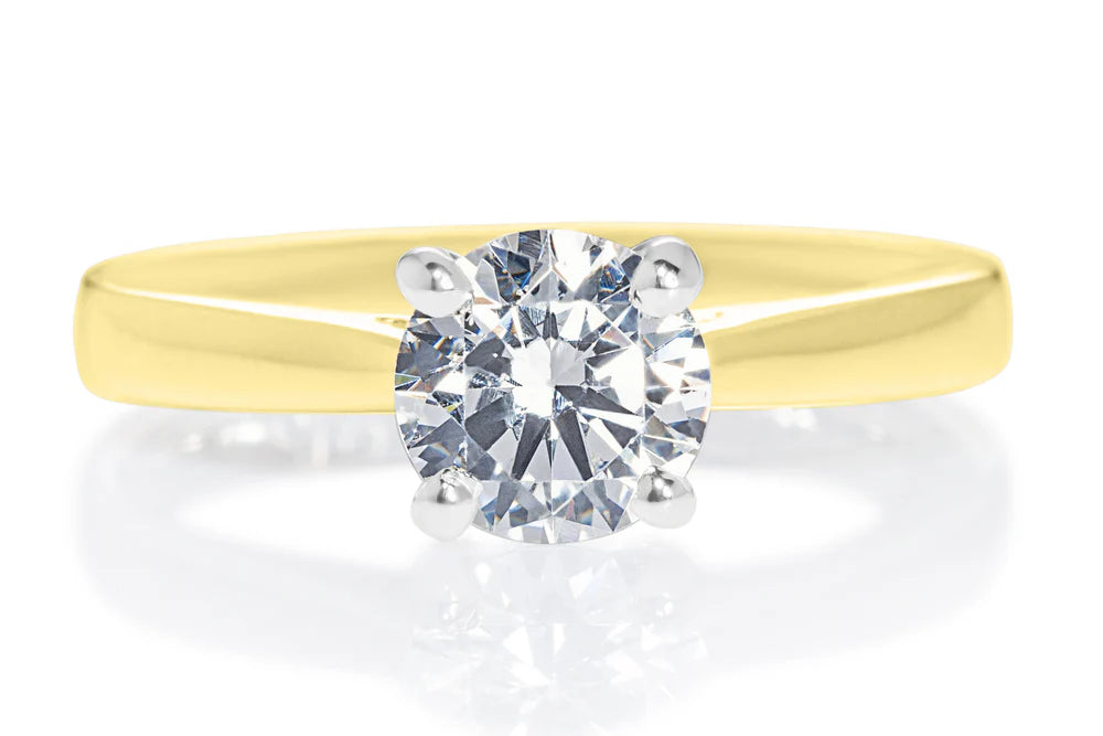 ROUND BRILLIANT CUT DIAMOND SOLITAIRE ENGAGEMENT RING