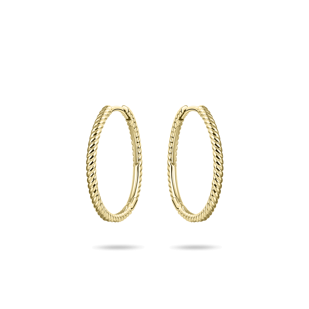 MAXI ROPE 14K YELLOW GOLD HOOP EARRINGS