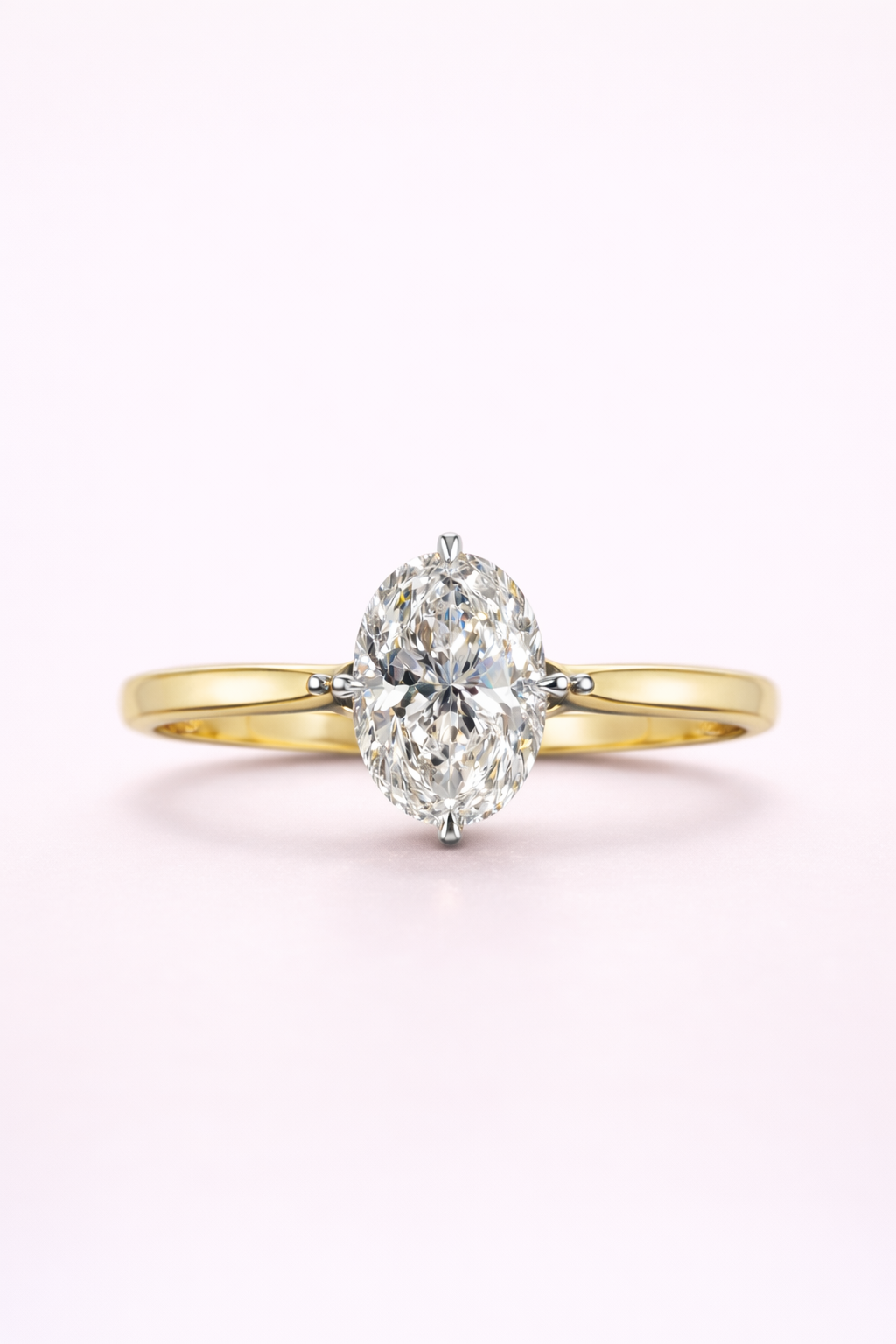 Gold Oval cut lab grown diamond engagement ring harrogate jewellers