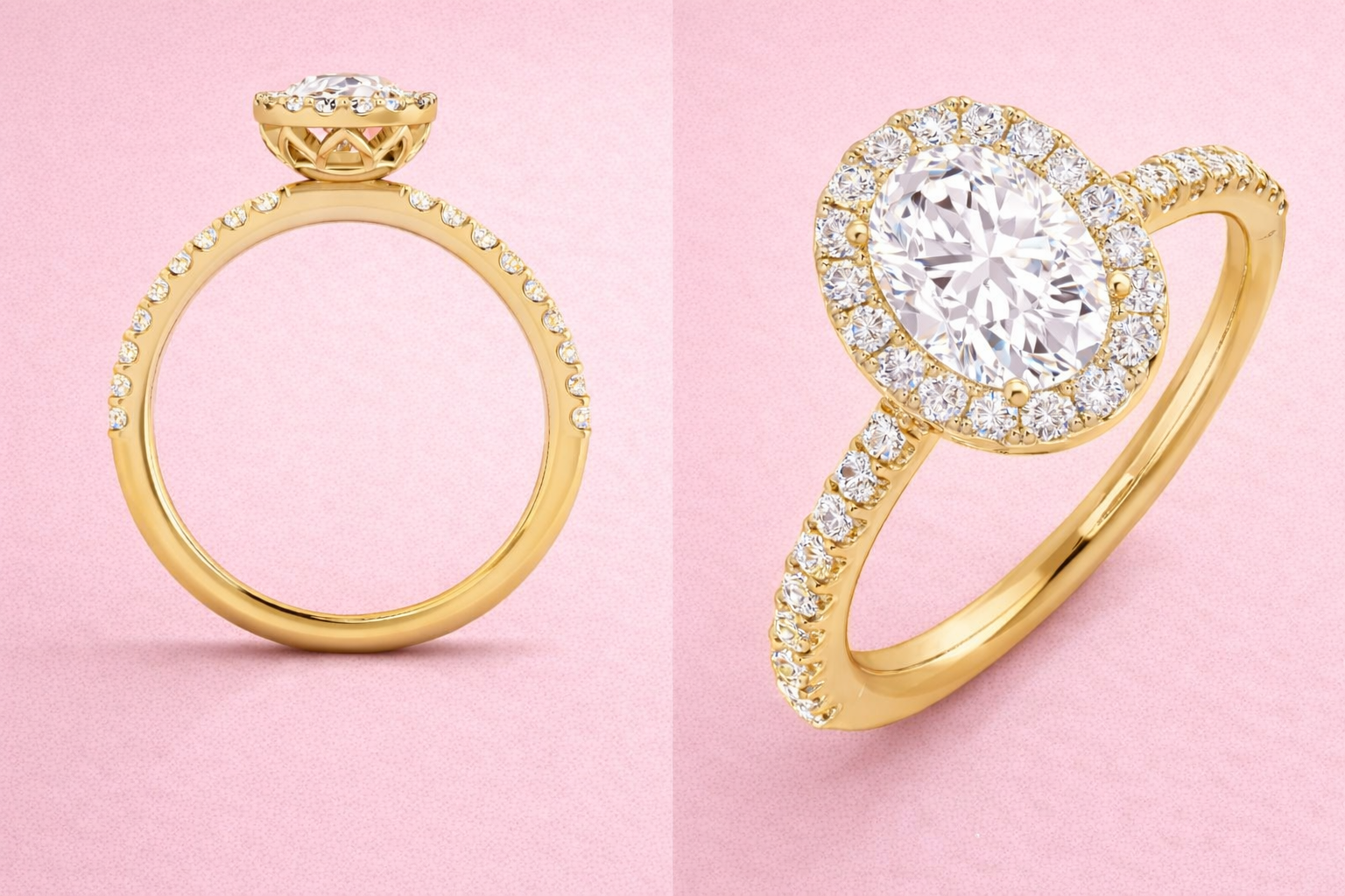 Grace oval lab-grown diamond halo engagement ring by Fogal & Barnes Harrogate