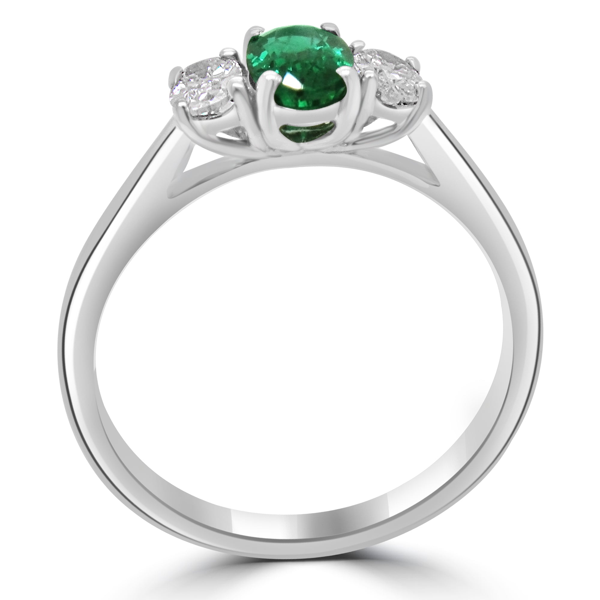 Oval emerald and diamond three stone engagement ring harrogate 