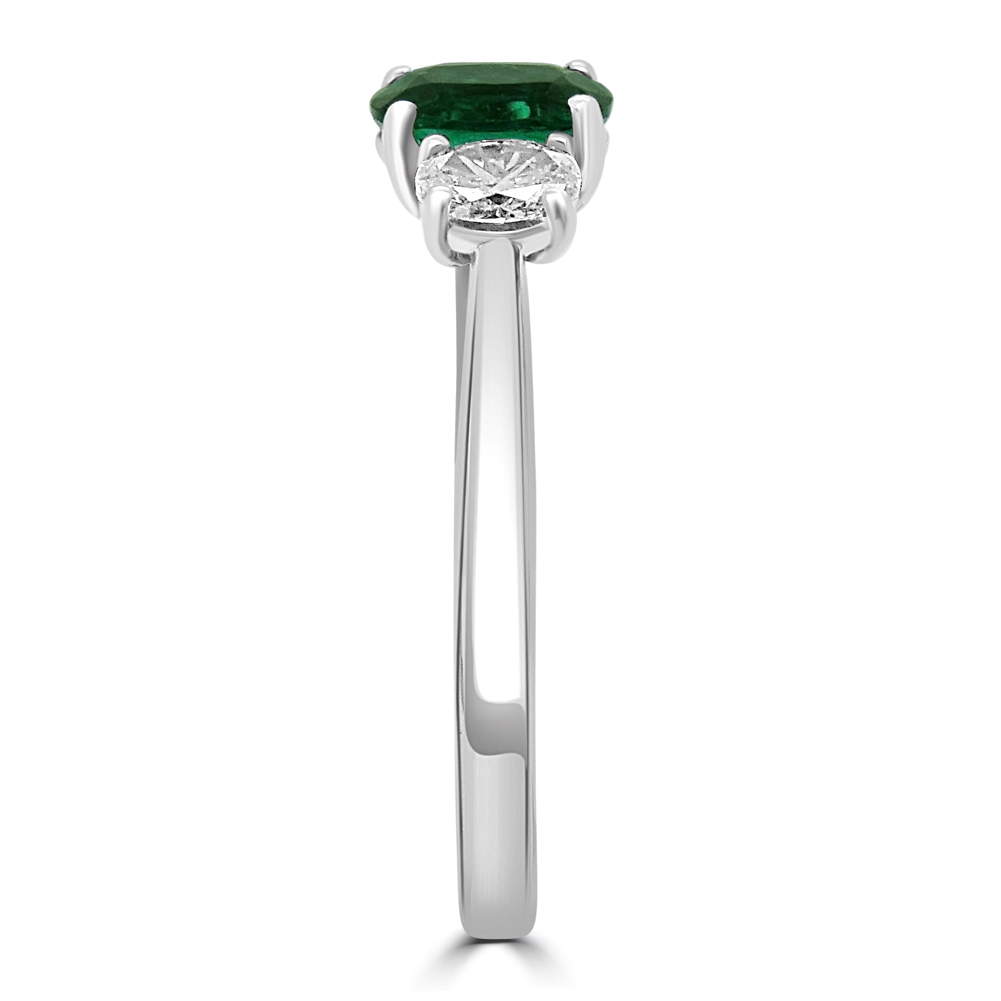 Oval emerald and diamond three stone engagement ring harrogate 