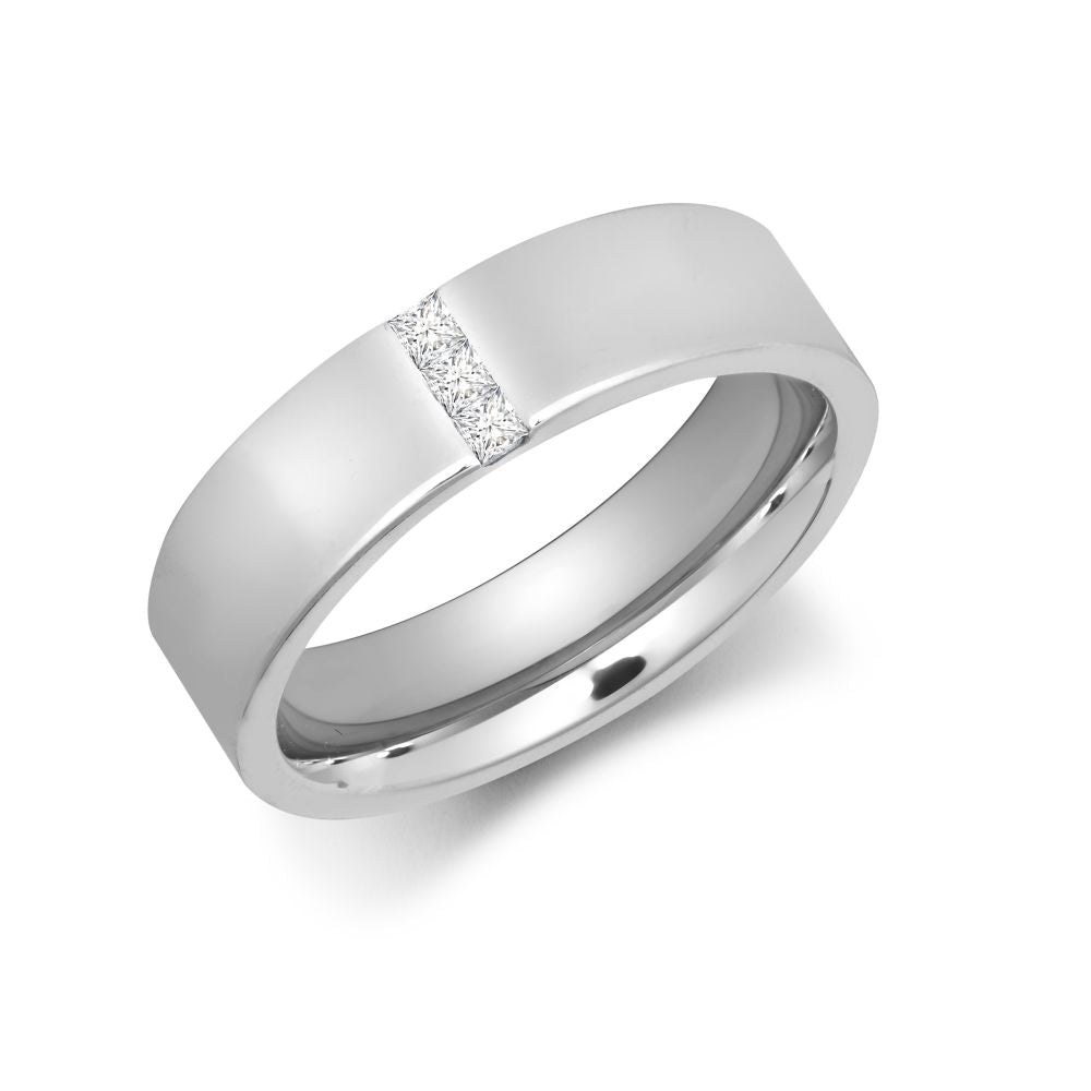  5mm Platinum princess cut diamond wedding ring hand-made by Fogal & Barnes Harrogate