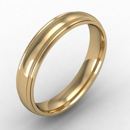 4MM COURT TRACK EDGE WEDDING RING