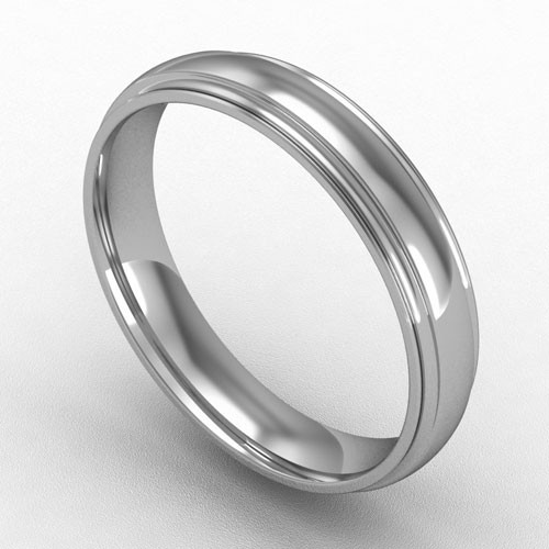 4MM COURT TRACK EDGE WEDDING RING