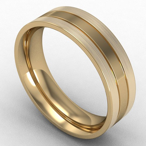 6MM SATIN BRUSHED STRIPE WEDDING RING