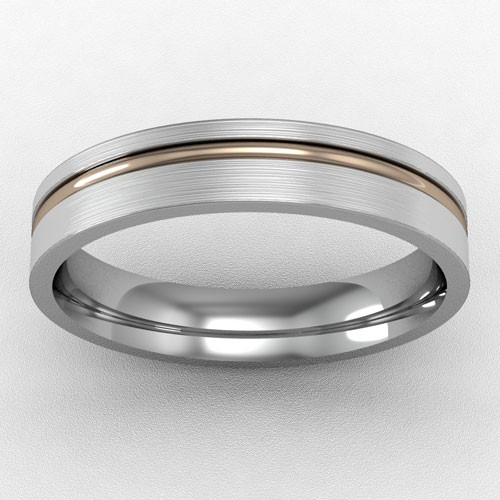 4MM TWO TONE ROSE GOLD INSERT WEDDING RING