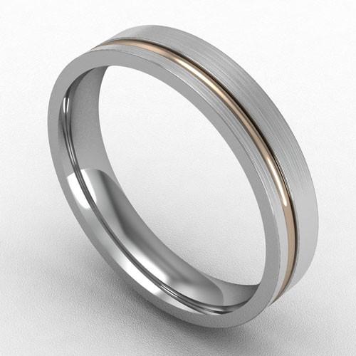 4MM TWO TONE ROSE GOLD INSERT WEDDING RING