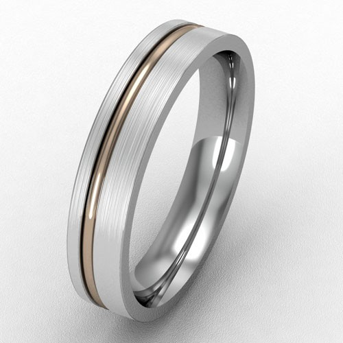 4MM TWO TONE ROSE GOLD INSERT WEDDING RING