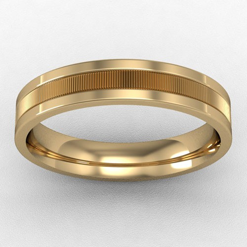 4MM HORIZONTAL RIB WEDDING RING