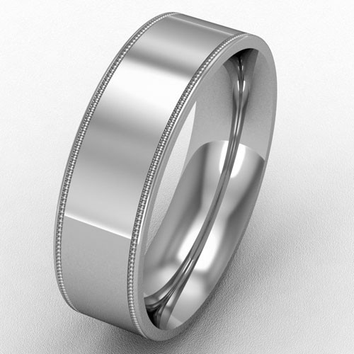 6MM FLAT COURT MILL GRAIN EDGE WEDDING RING