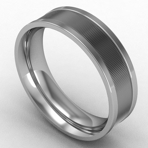 6MM HORIZONTAL RIB WEDDING RING