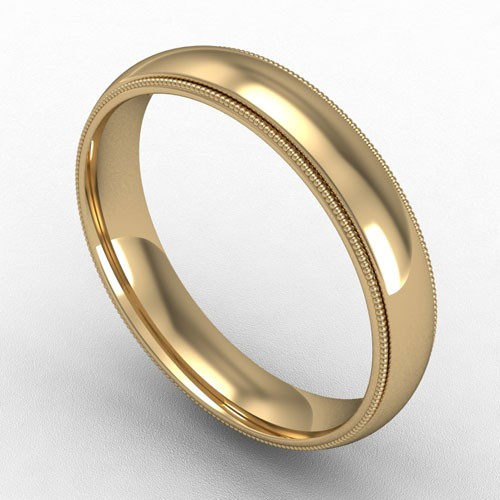 4MM COURT MILL GRAIN EDGE WEDDING RING