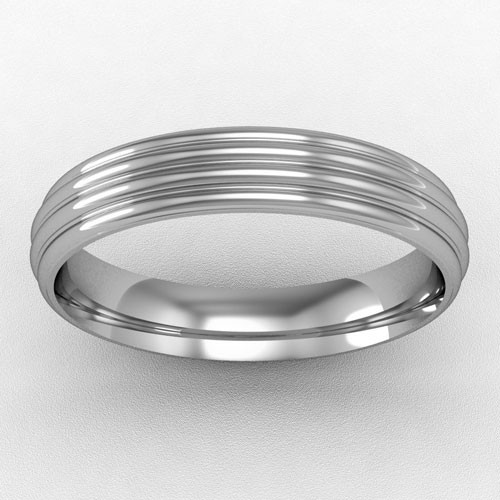 4MM GOLD COURT RIBBED WEDDING RING