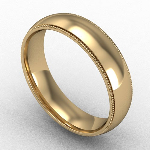 5MM COURT MILL GRAIN EDGE WEDDING RING