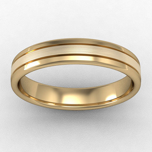 4MM SATIN BRUSHED STRIPE WEDDING RING