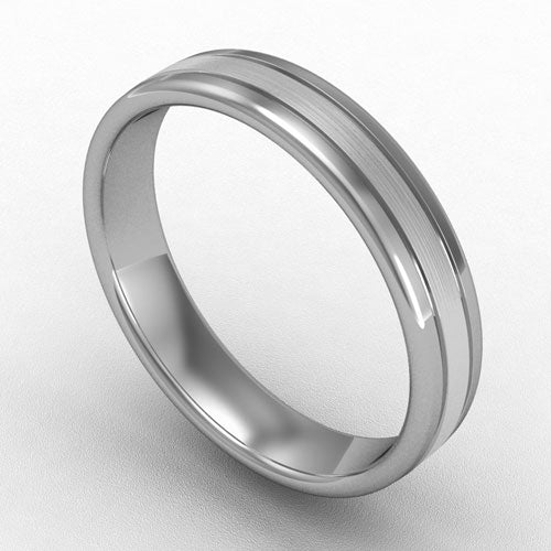 4MM SATIN BRUSHED STRIPE WEDDING RING