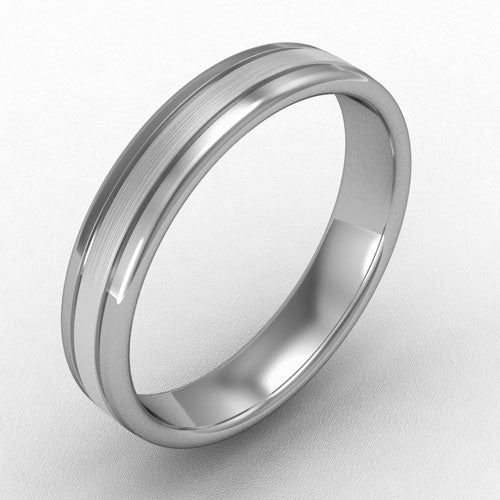 4MM SATIN BRUSHED STRIPE WEDDING RING