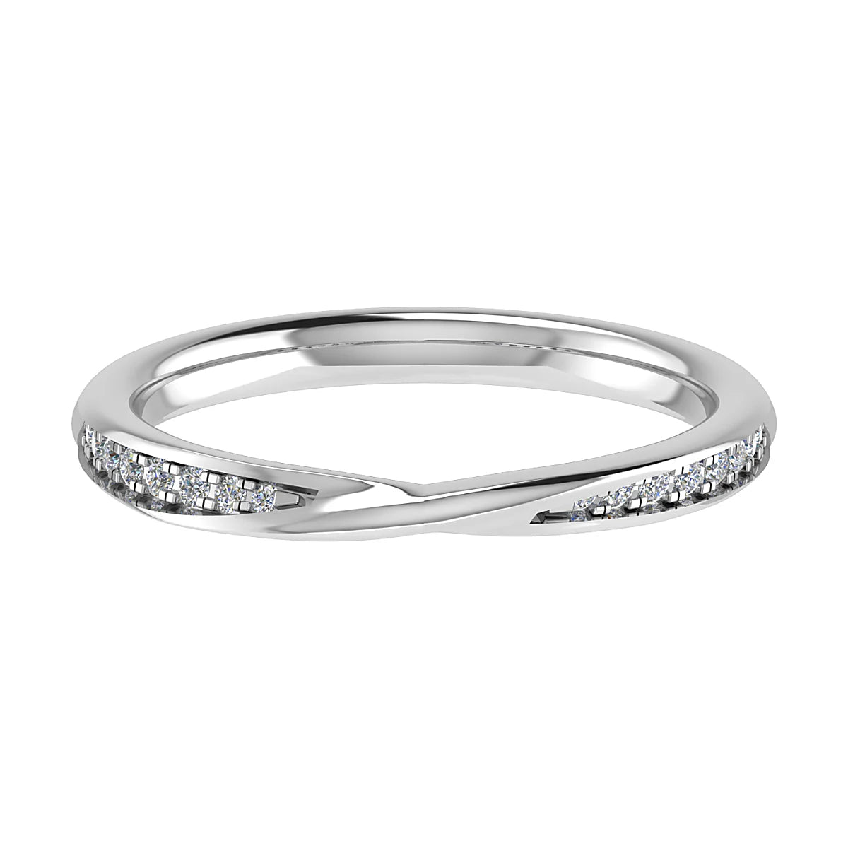 CROSSOVER GRAIN SET DIAMOND WEDDING ETERNITY RING