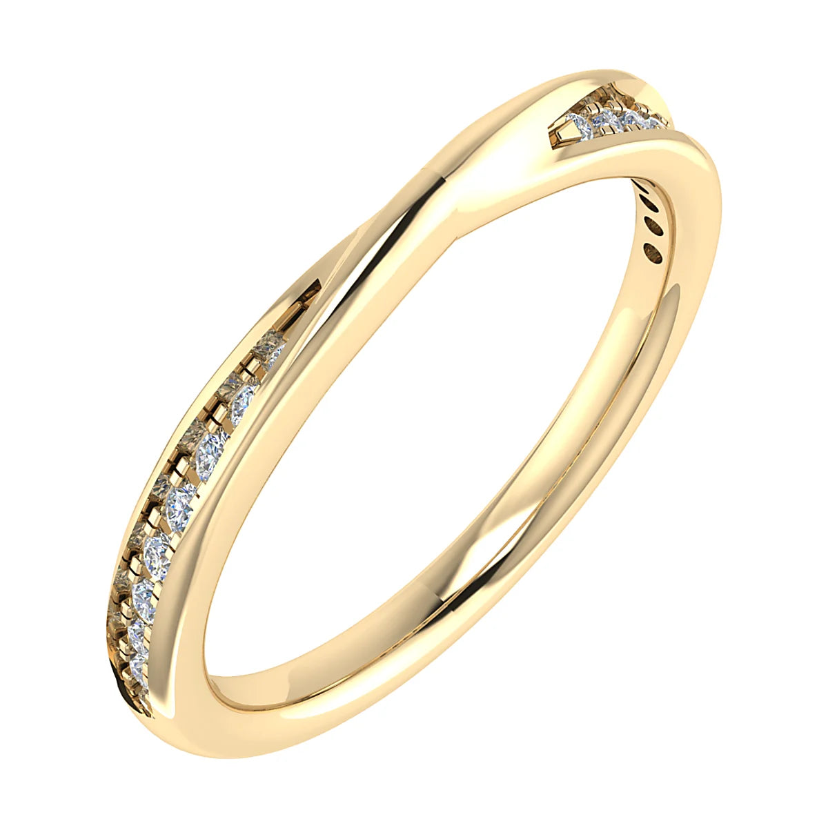 CROSSOVER GRAIN SET DIAMOND WEDDING ETERNITY RING