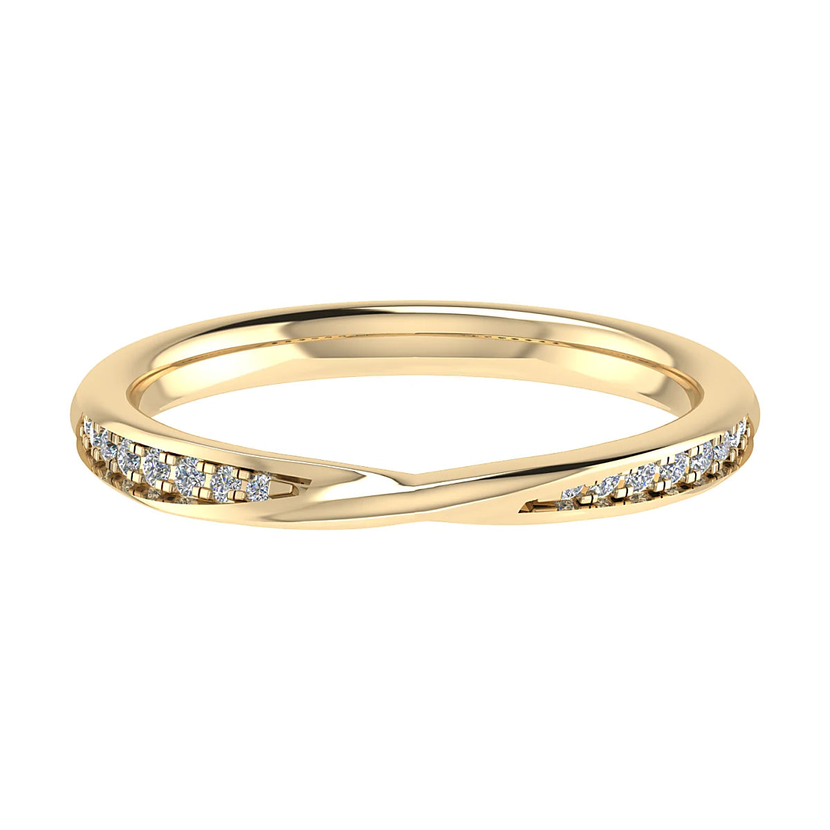 CROSSOVER GRAIN SET DIAMOND WEDDING ETERNITY RING