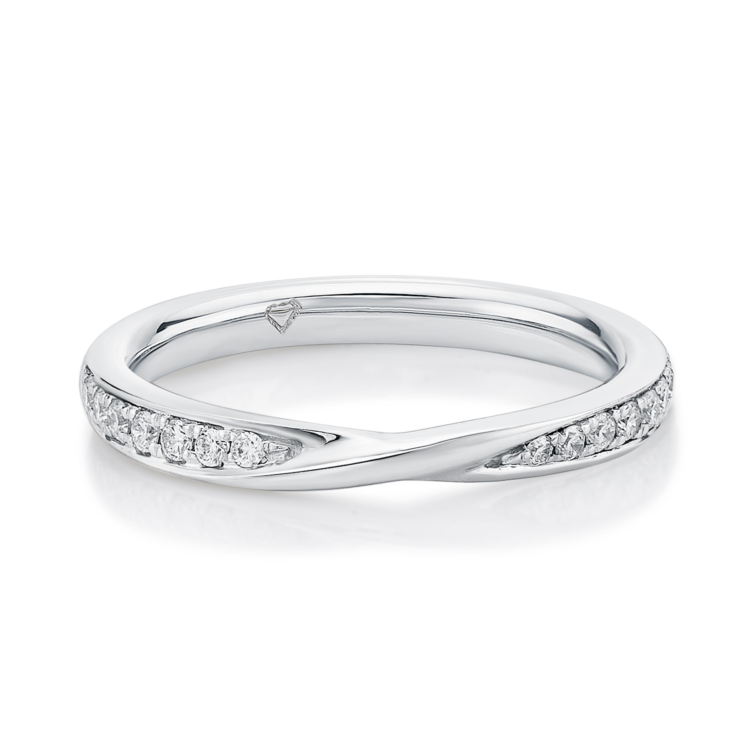 CROSSOVER GRAIN SET DIAMOND WEDDING ETERNITY RING