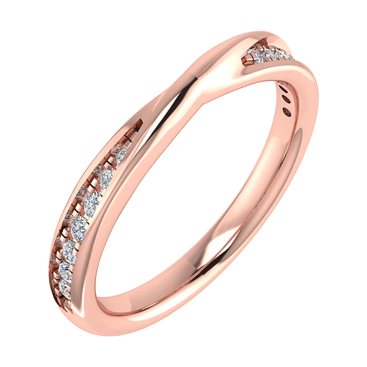 CROSSOVER GRAIN SET DIAMOND WEDDING ETERNITY RING