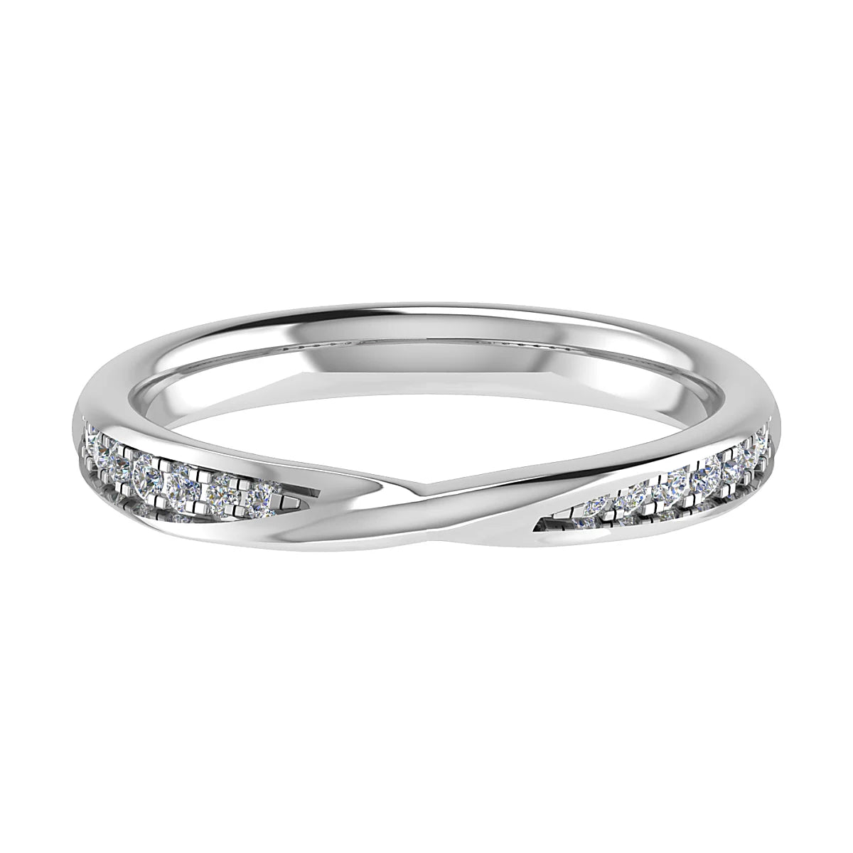 CROSSOVER GRAIN SET DIAMOND WEDDING ETERNITY RING