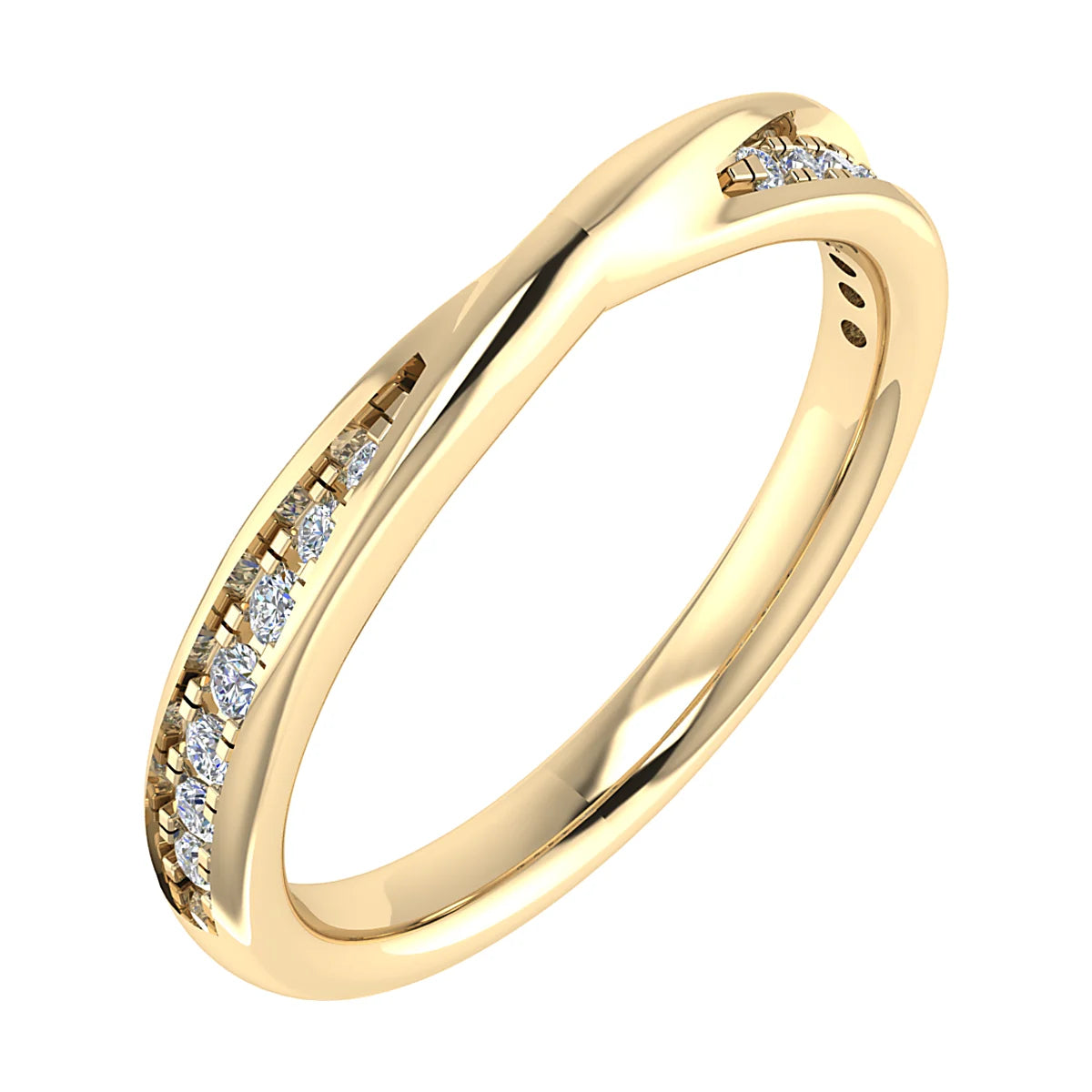 CROSSOVER GRAIN SET DIAMOND WEDDING ETERNITY RING