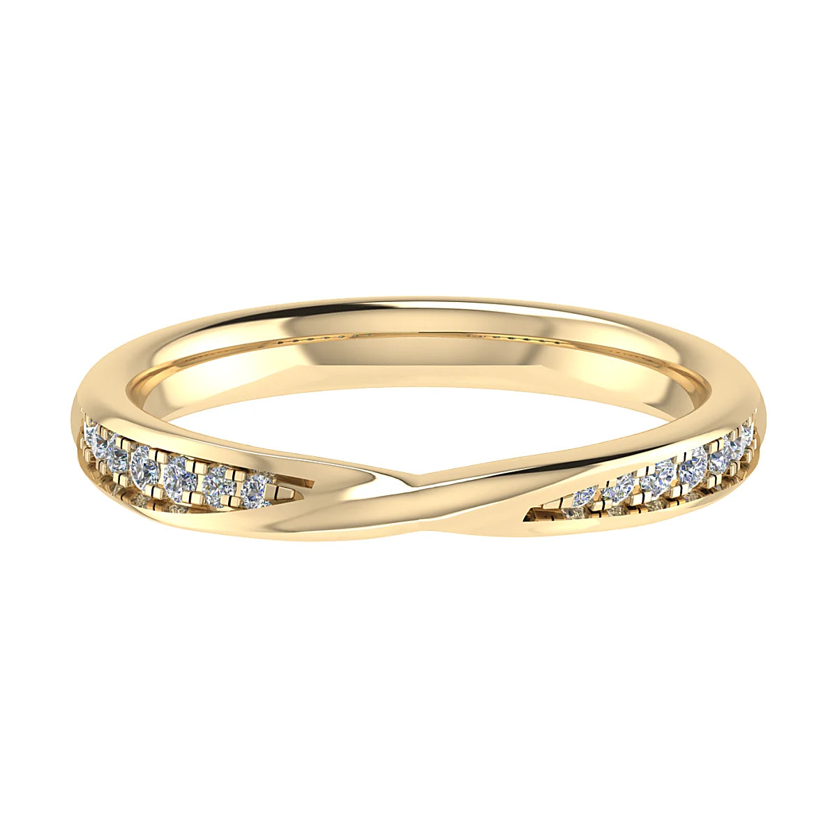 CROSSOVER GRAIN SET DIAMOND WEDDING ETERNITY RING