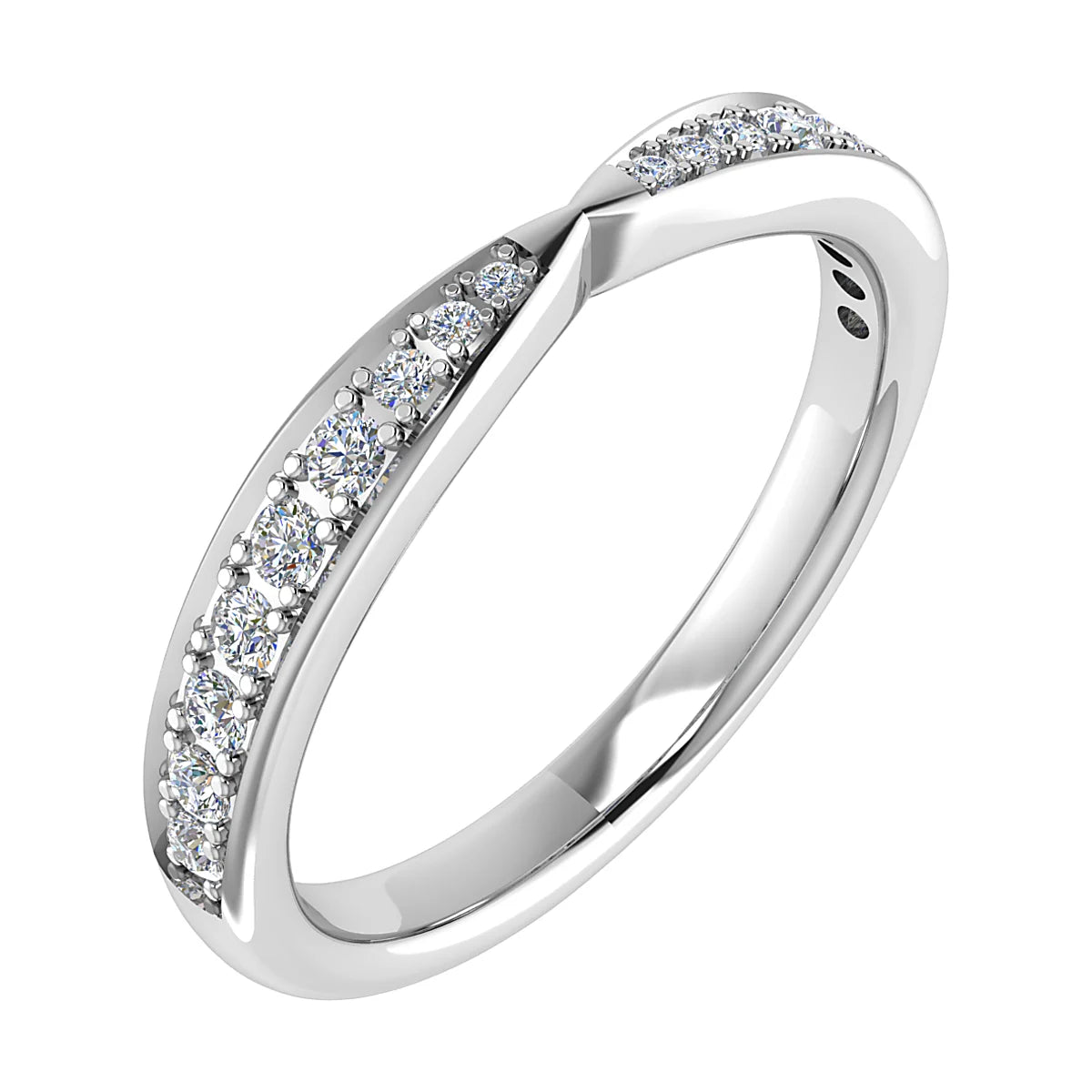 PINCHED GRAIN SET DIAMOND WEDDING ETERNITY RING