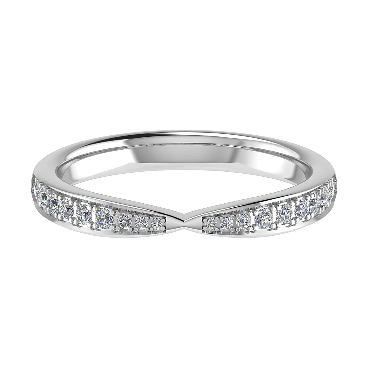 PINCHED GRAIN SET DIAMOND WEDDING ETERNITY RING