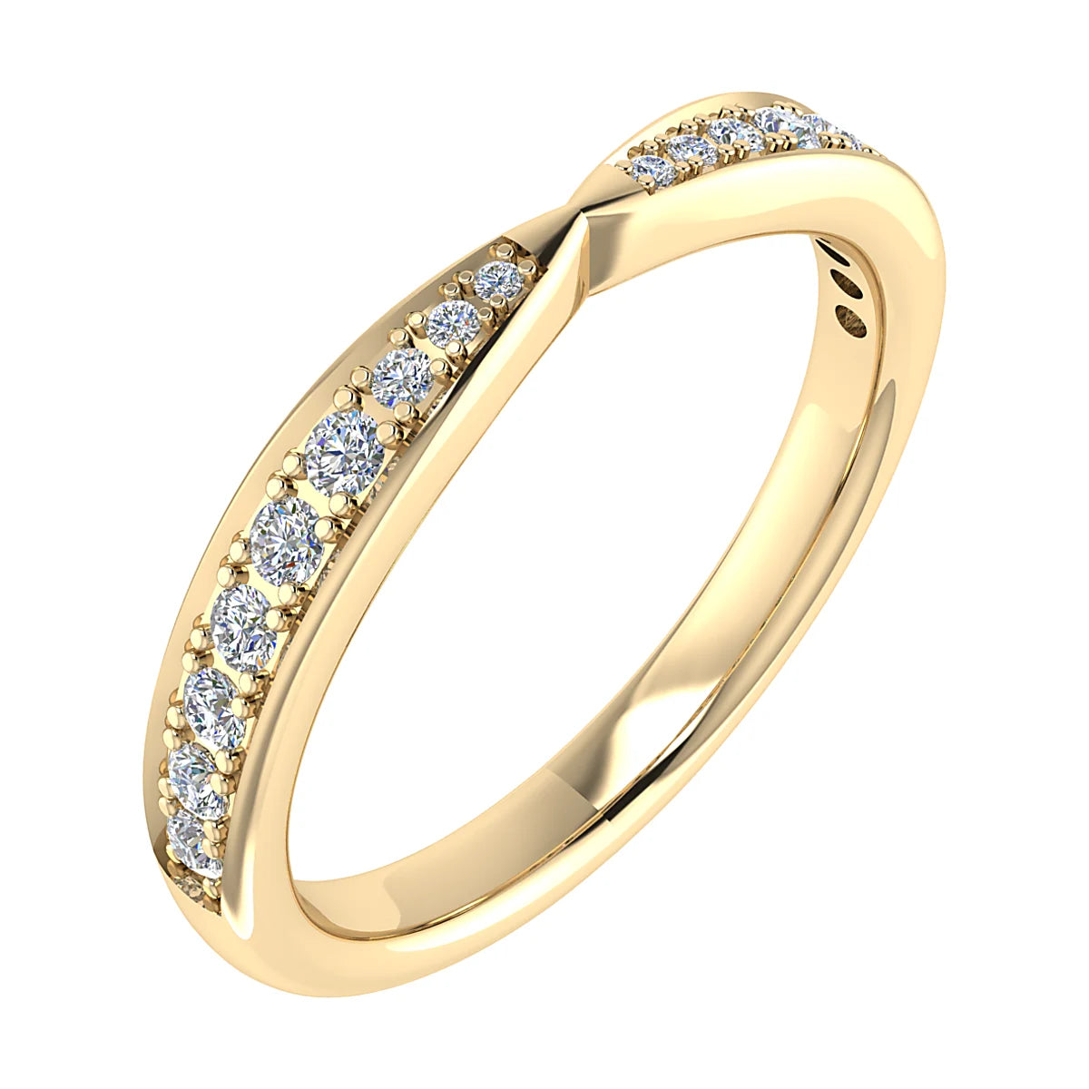 PINCHED GRAIN SET DIAMOND WEDDING ETERNITY RING