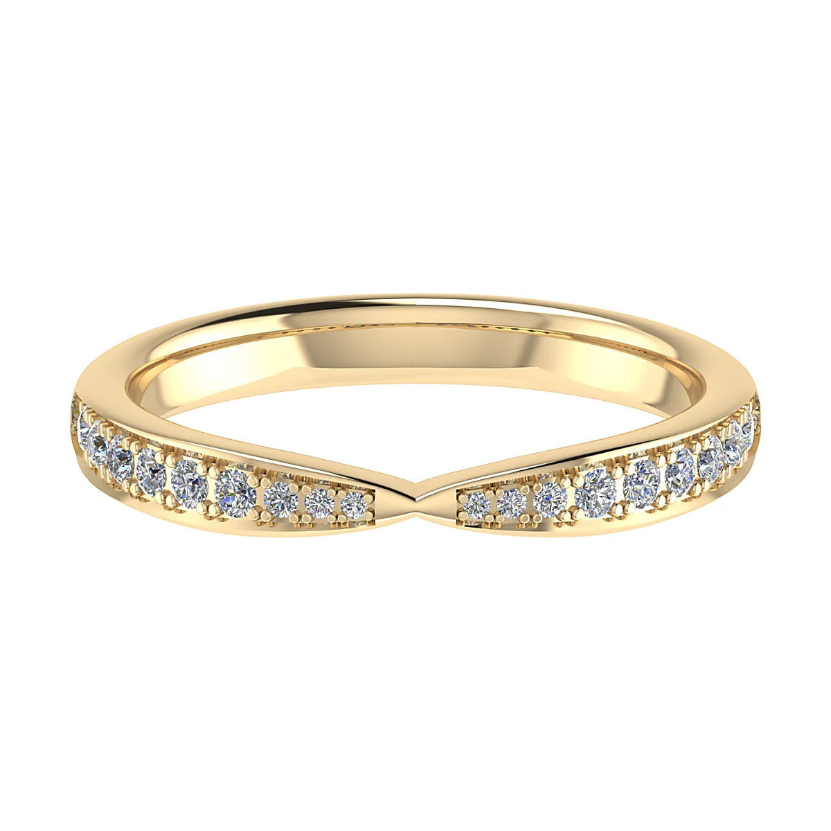 PINCHED GRAIN SET DIAMOND WEDDING ETERNITY RING