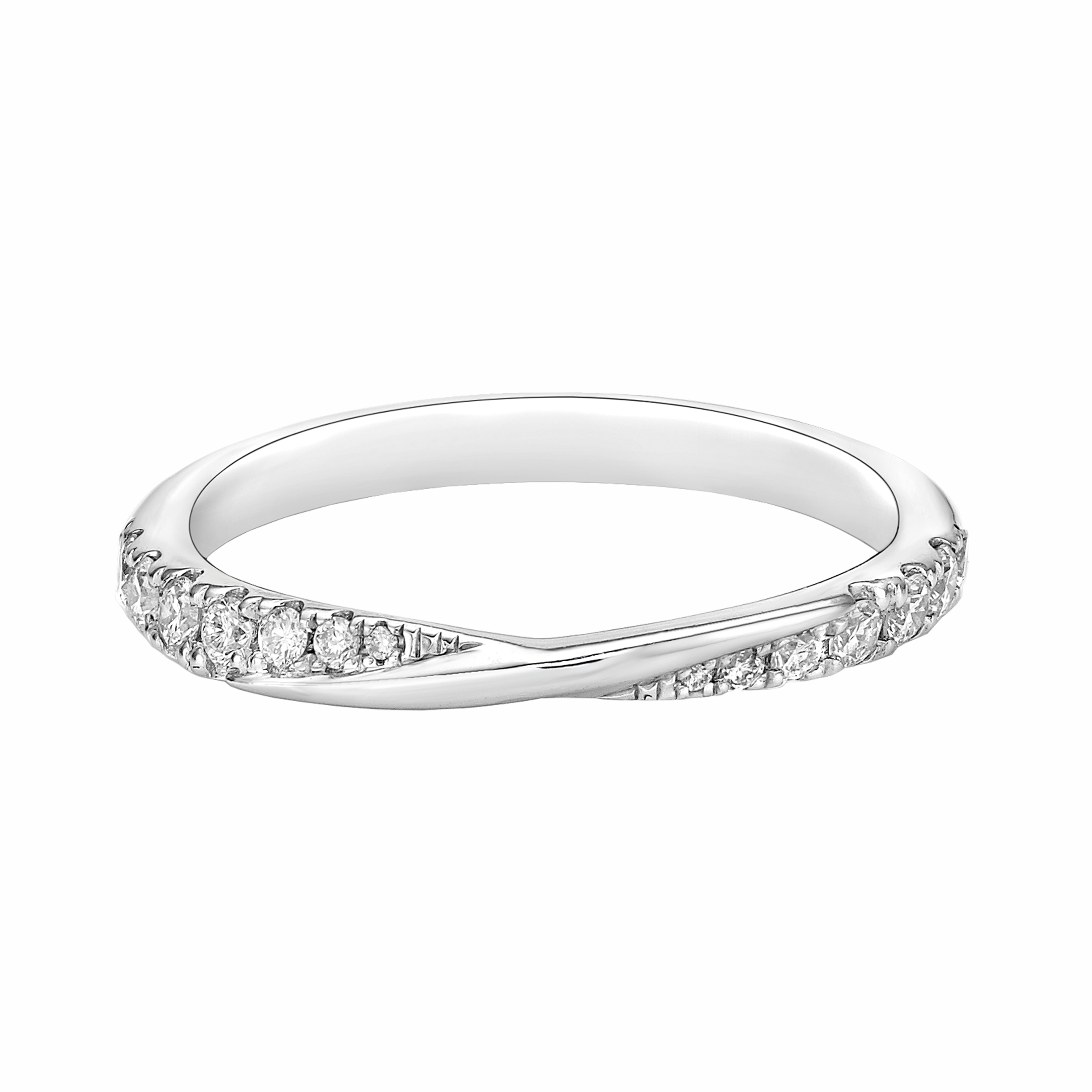 CROSSOVER MICRO CLAW SET DIAMOND WEDDING ETERNITY RING