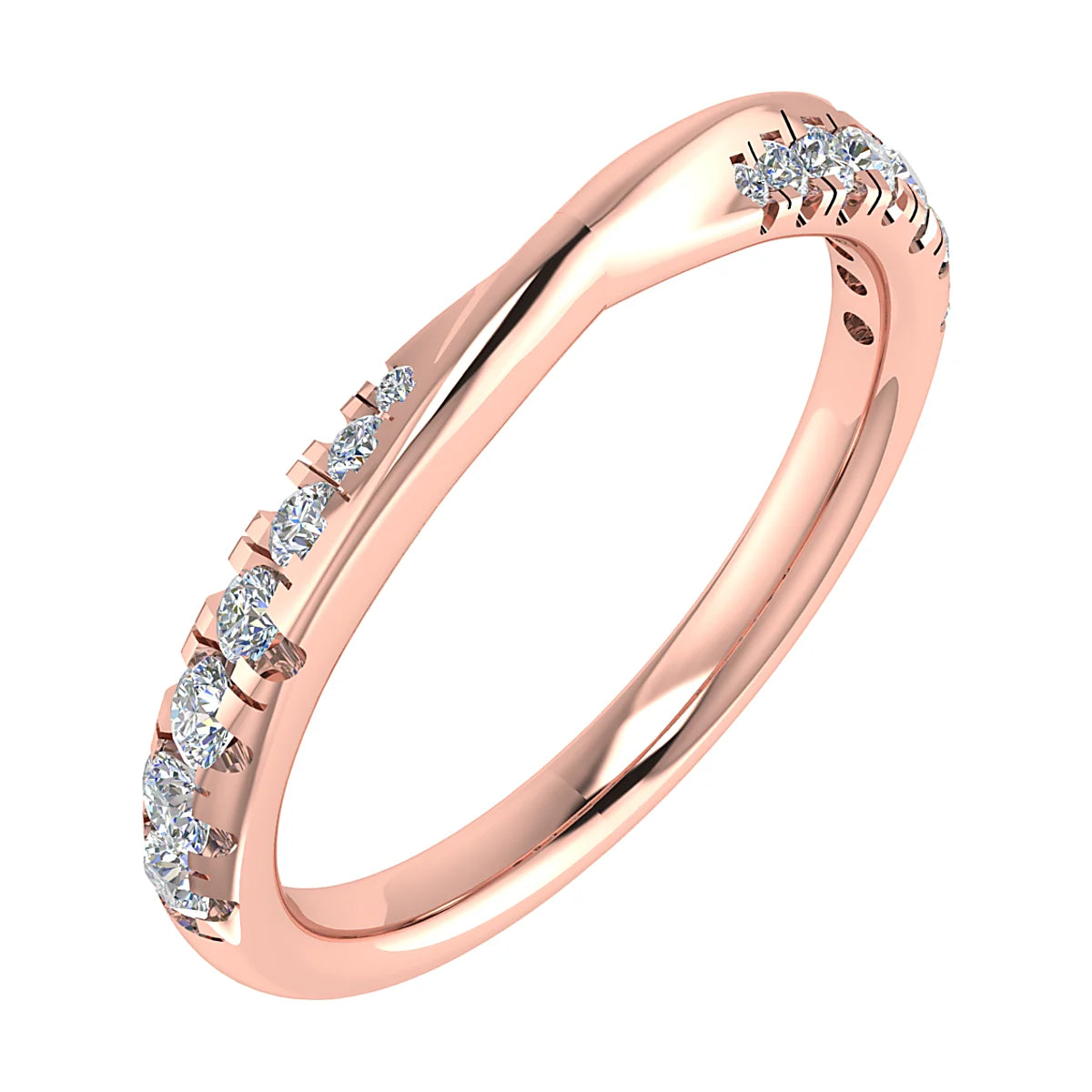 CROSSOVER MICRO CLAW SET DIAMOND WEDDING ETERNITY RING