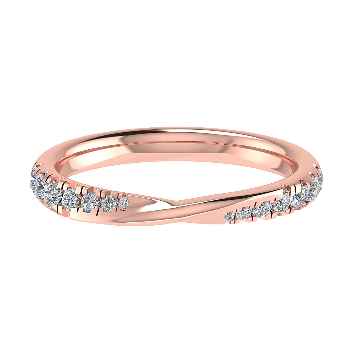 CROSSOVER MICRO CLAW SET DIAMOND WEDDING ETERNITY RING