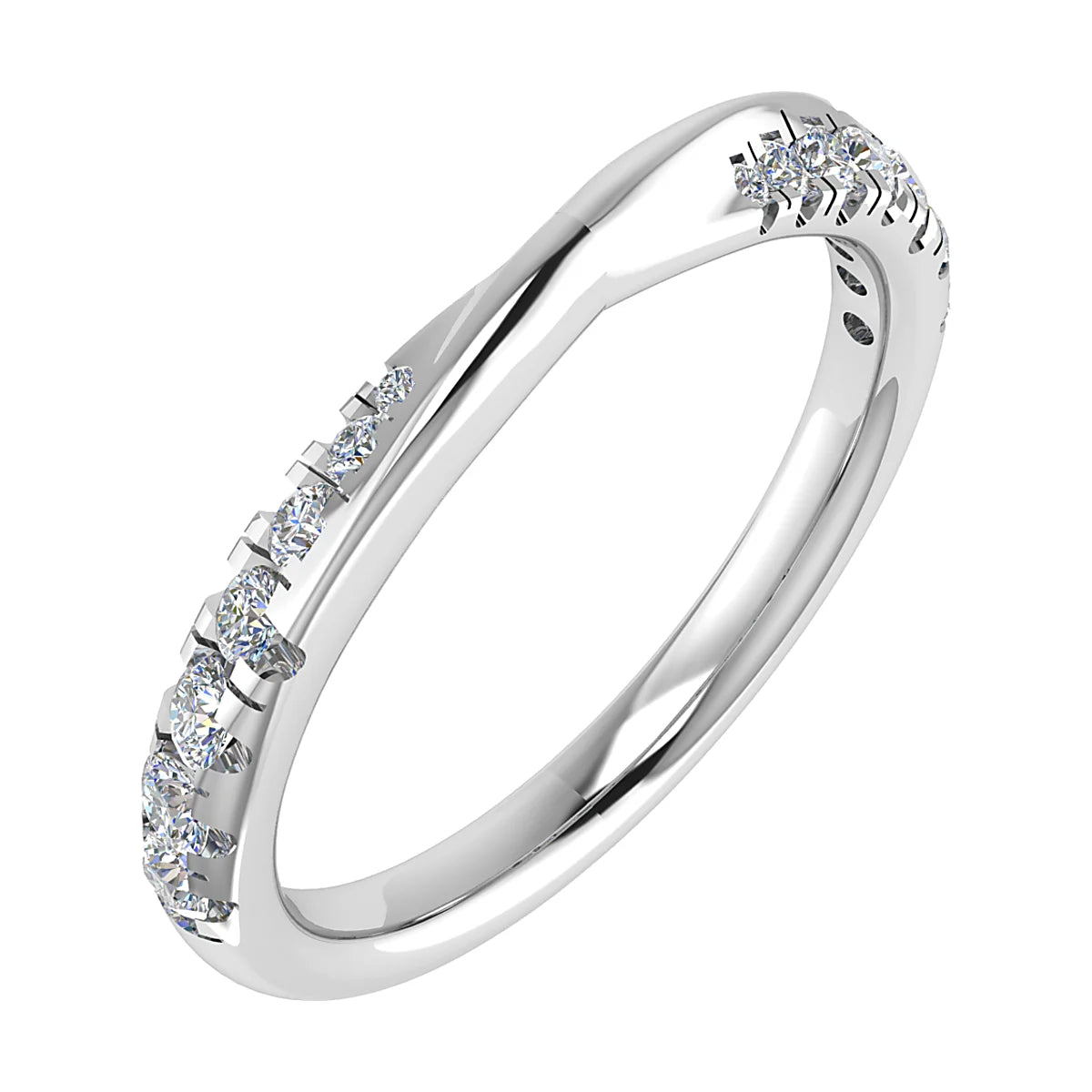 CROSSOVER MICRO CLAW SET DIAMOND WEDDING ETERNITY RING