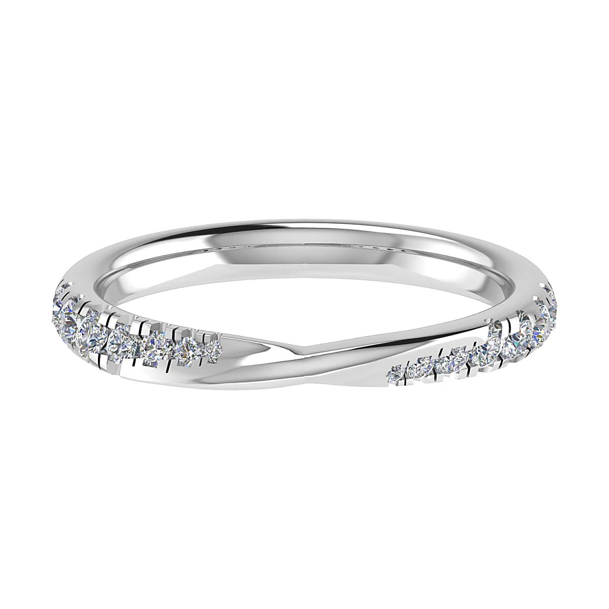 CROSSOVER MICRO CLAW SET DIAMOND WEDDING ETERNITY RING