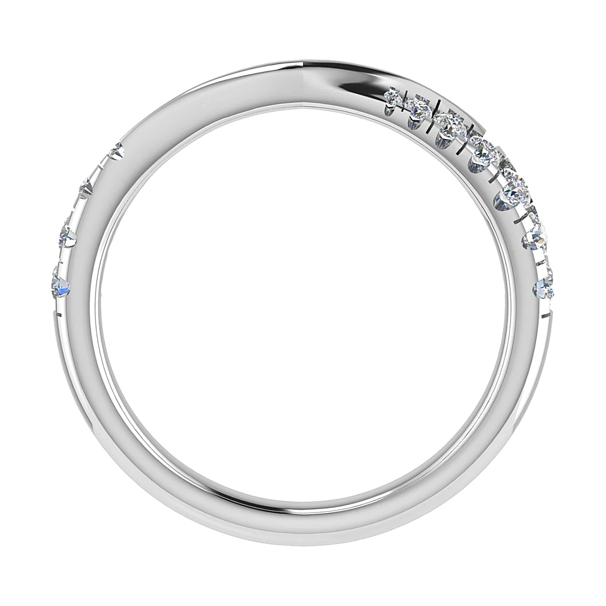 CROSSOVER MICRO CLAW SET DIAMOND WEDDING ETERNITY RING