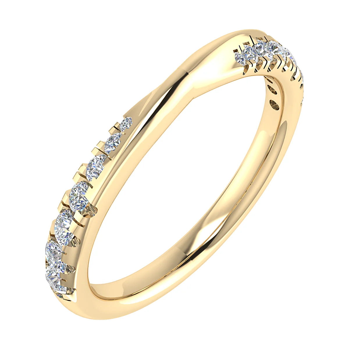 CROSSOVER MICRO CLAW SET DIAMOND WEDDING ETERNITY RING