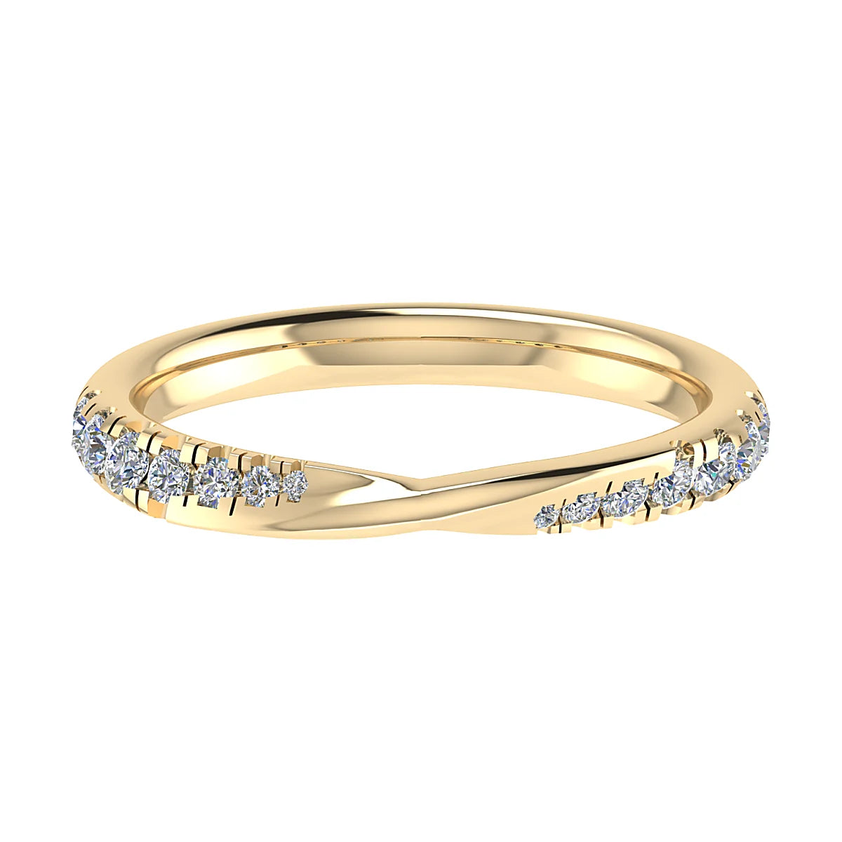 CROSSOVER MICRO CLAW SET DIAMOND WEDDING ETERNITY RING