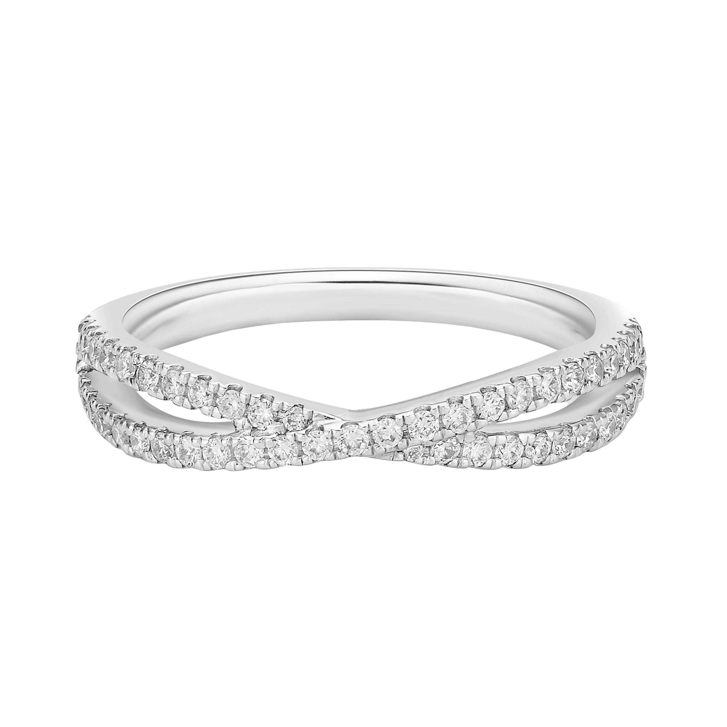 TWIST MICRO CLAW SET DIAMOND WEDDING ETERNITY RING