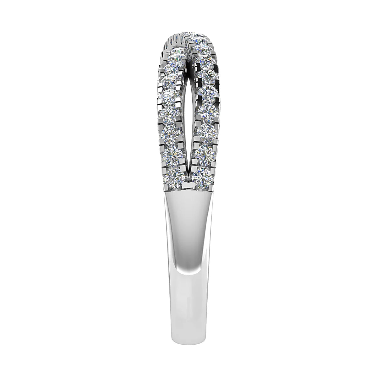 TWIST CROSSOVER MICRO CLAW SET DIAMOND WEDDING ETERNITY RING