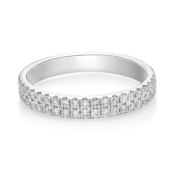 MULTI ROW MICRO CLAW SET DIAMOND WEDDING ETERNITY RING