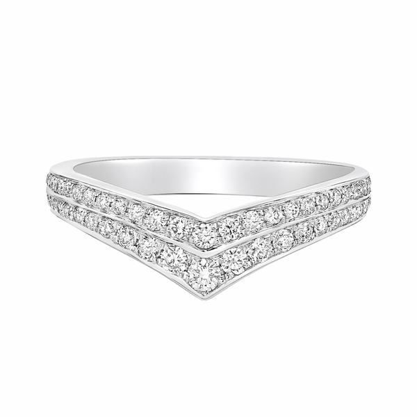 WISHBONE MULTIROW GRAIN SET DIAMOND WEDDING ETERNITY RING
